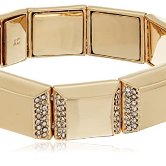 Kenneth Cole Goldtone Square Pave Stretch Bracelet - Picture 2 of 5